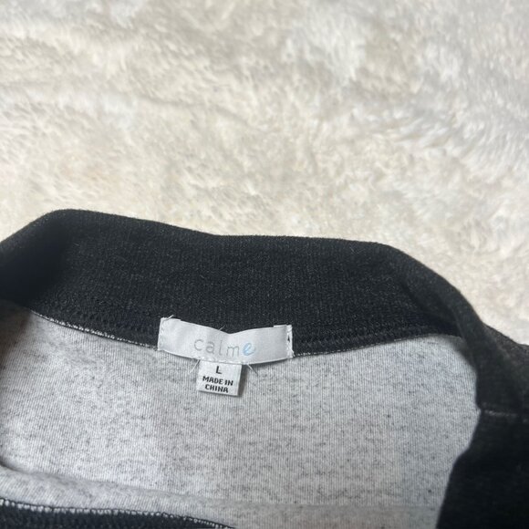 Johnny Was Calme Colorblock Crewneck Sweatshirt Black Gray Pullover – L NWT - Picture 4 of 8